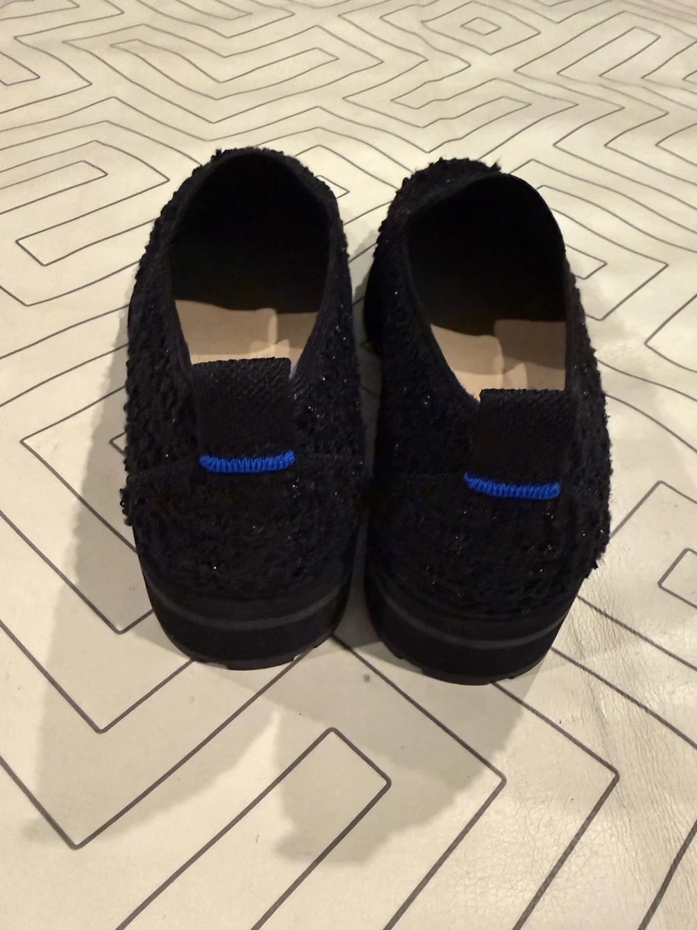 New Rothy's Lug Loafer in Boucle Black